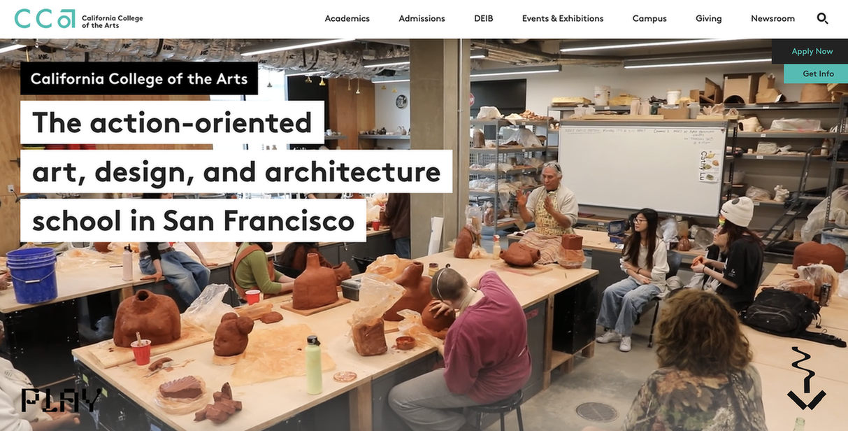 Homepage hero section design