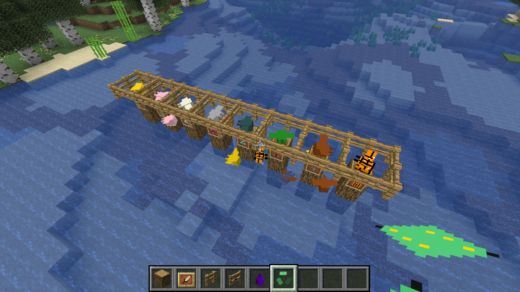 Different pollinator species with their hive blocks