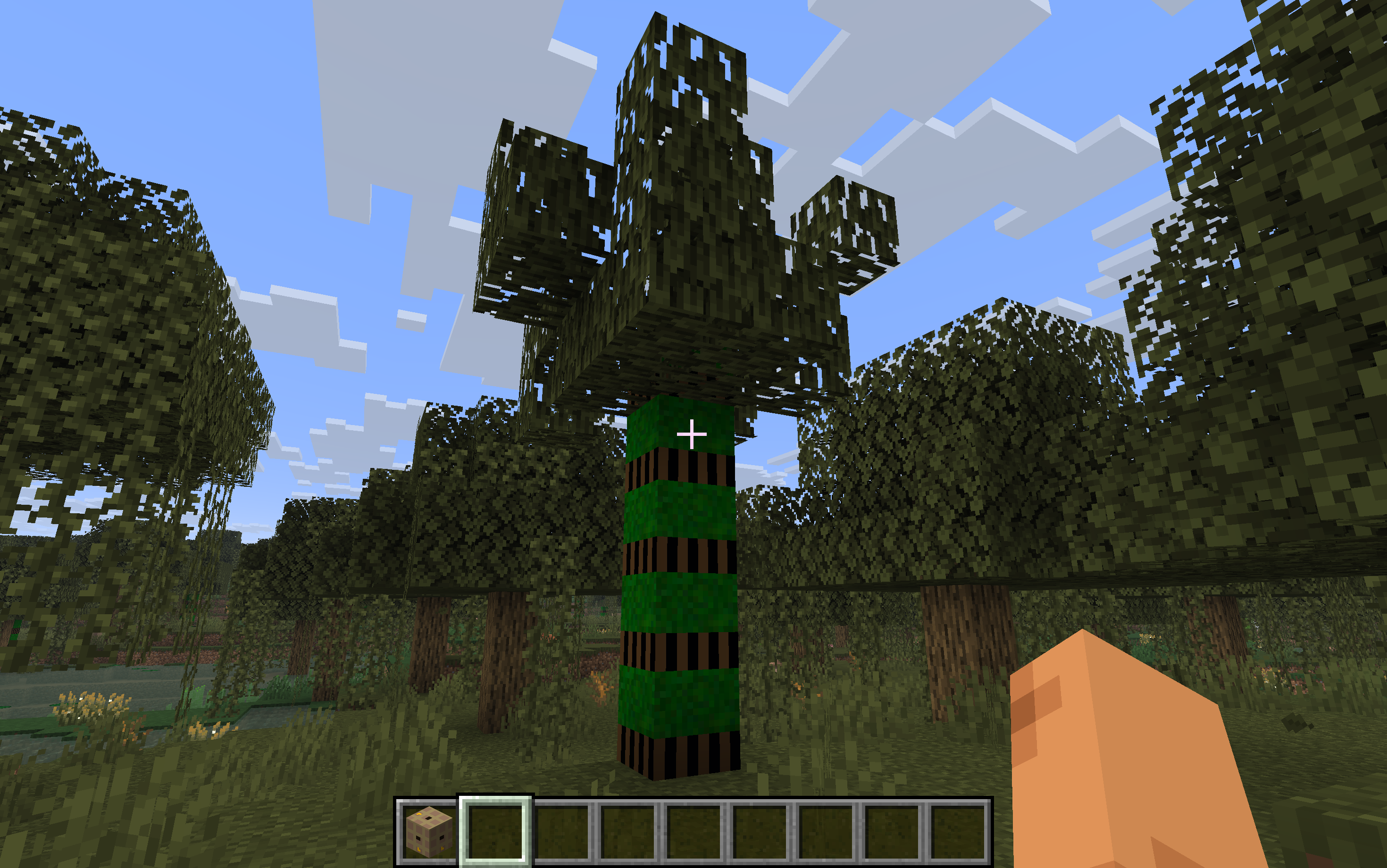 Custom mutualism tree towering over the forest