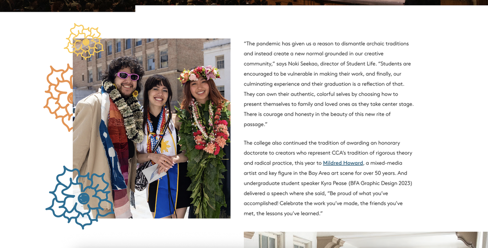Commencement ceremony multimedia story layout